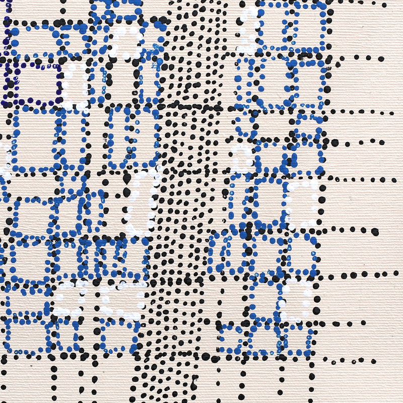 Aboriginal Artwork by Julie Nangala Robertson, Mina Mina Jukurrpa (Mina Mina Dreaming) - Ngalyipi, 30x30cm