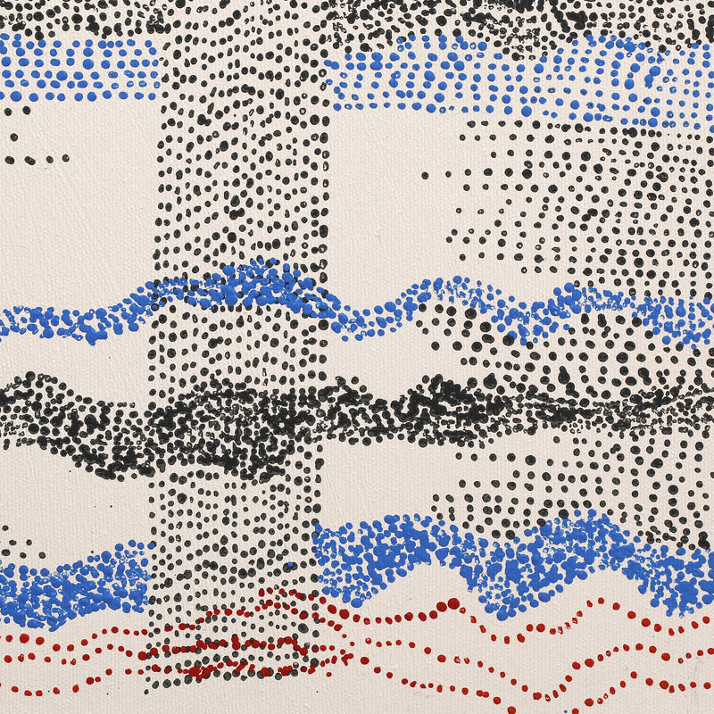 Aboriginal Artwork by Julie Nangala Robertson, Mina Mina Jukurrpa (Mina Mina Dreaming) - Ngalyipi, 30x30cm