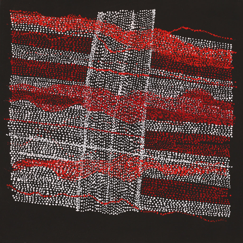 Aboriginal Artwork by Julie Nangala Robertson, Mina Mina Jukurrpa, 46x46cm