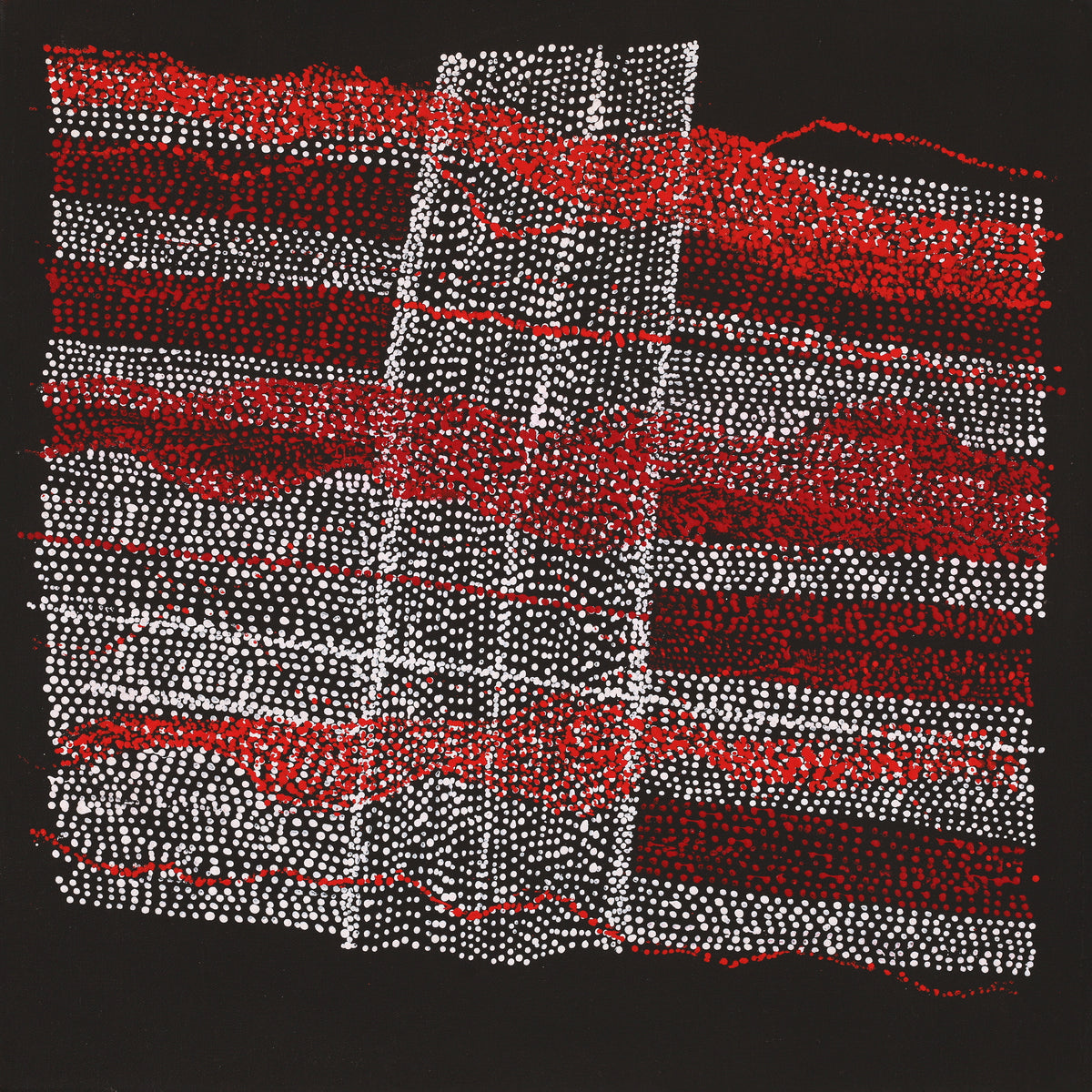 Aboriginal Artwork by Julie Nangala Robertson, Mina Mina Jukurrpa, 46x46cm