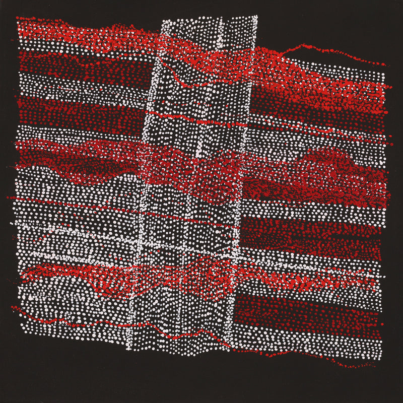 Aboriginal Artwork by Julie Nangala Robertson, Mina Mina Jukurrpa, 46x46cm