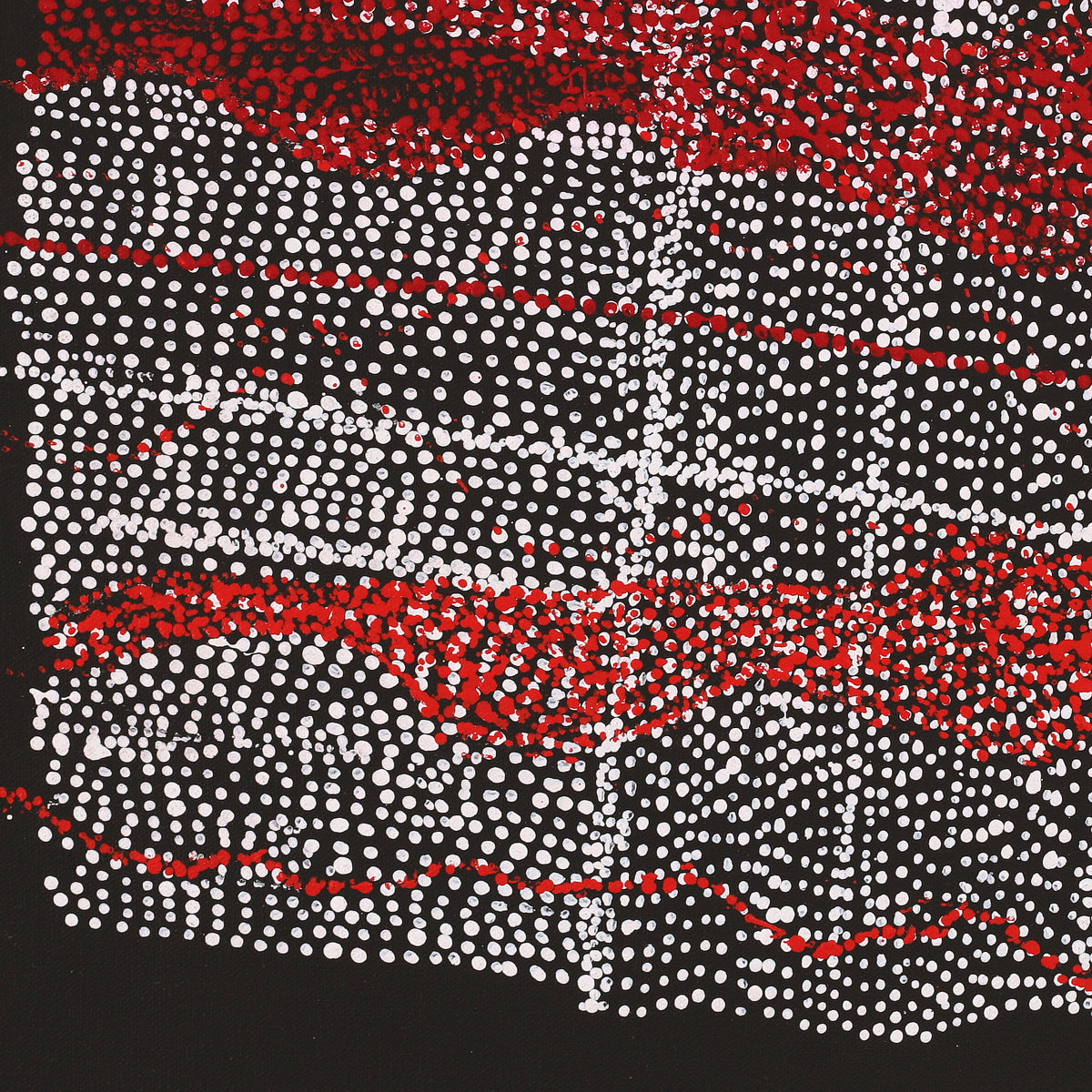 Aboriginal Artwork by Julie Nangala Robertson, Mina Mina Jukurrpa, 46x46cm