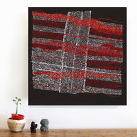 Aboriginal Artwork by Julie Nangala Robertson, Mina Mina Jukurrpa, 46x46cm