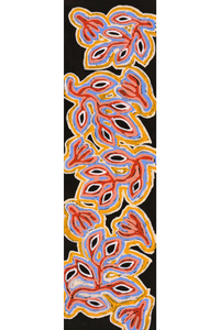Aboriginal Artwork by Juliette Nampijinpa Brown, Ngapa Jukurrpa (Water Dreaming) - Mikanji, 107x30cm