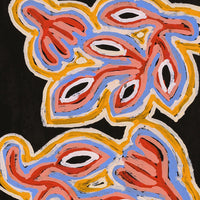Aboriginal Artwork by Juliette Nampijinpa Brown, Ngapa Jukurrpa (Water Dreaming) - Mikanji, 107x30cm