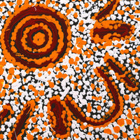 Aboriginal Artwork by Juliette Nampijinpa Brown, Ngapa Jukurrpa (Water Dreaming) - Mikanji, 30x30cm