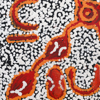 Aboriginal Artwork by Juliette Nampijinpa Brown, Ngapa Jukurrpa (Water Dreaming) - Mikanji, 30x30cm