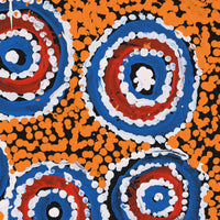 Aboriginal Artwork by Juliette Nampijinpa Brown, Ngapa Jukurrpa (Water Dreaming) - Mikanji, 30x30cm