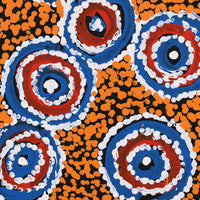 Aboriginal Artwork by Juliette Nampijinpa Brown, Ngapa Jukurrpa (Water Dreaming) - Mikanji, 30x30cm