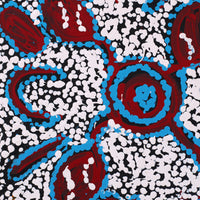Aboriginal Artwork by Juliette Nampijinpa Brown, Ngapa Jukurrpa (Water Dreaming) - Mikanji, 30x30cm