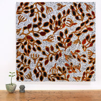 Aboriginal Artwork by Juliette Nampijinpa Brown, Ngapa Jukurrpa (Water Dreaming) - Mikanji, 61x61cm