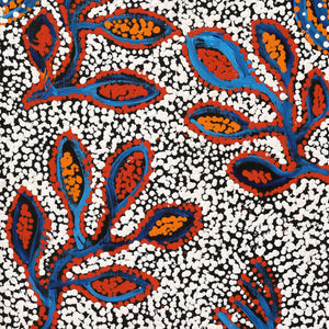 Aboriginal Artwork by Juliette Nampijinpa Brown, Ngapa Jukurrpa (Water Dreaming) - Mikanji, 76x30cm - ART ARK®
