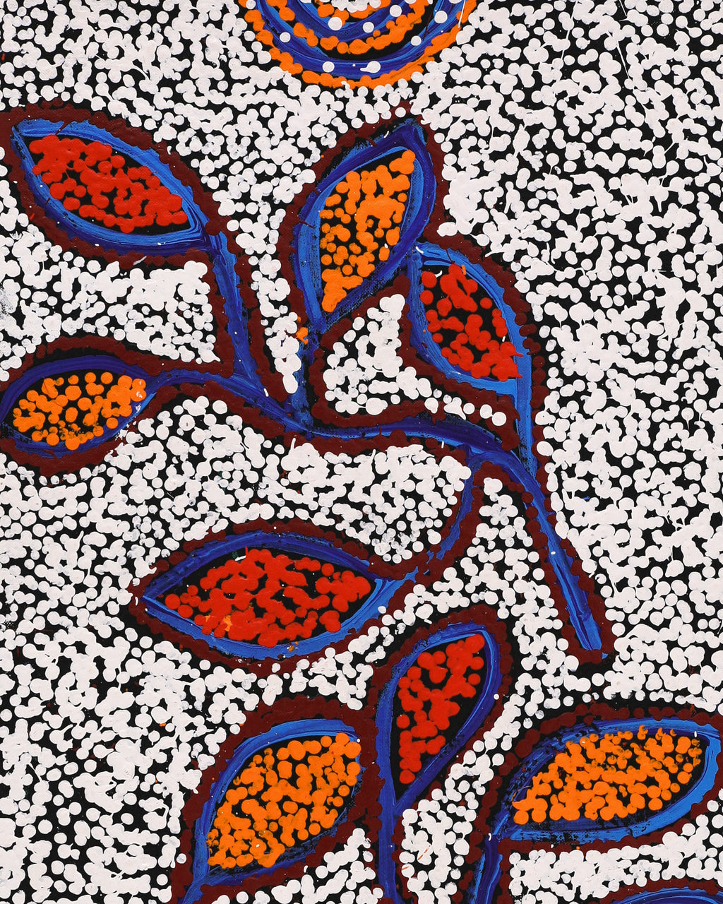Aboriginal Artwork by Juliette Nampijinpa Brown, Ngapa Jukurrpa (Water Dreaming) - Mikanji, 91x30cm