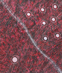 Aboriginal Artwork by Justinna Napaljarri Sims, Yanjirlpirri or Napaljarri-Warnu Jukurrpa (Star or Seven Sisters Dreaming), 107x91cm