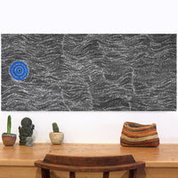 Aboriginal Artwork by Justinna Napaljarri Sims, Yanjirlpirri or Napaljarri-Warnu Jukurrpa (Star or Seven Sisters Dreaming), 107x46cm