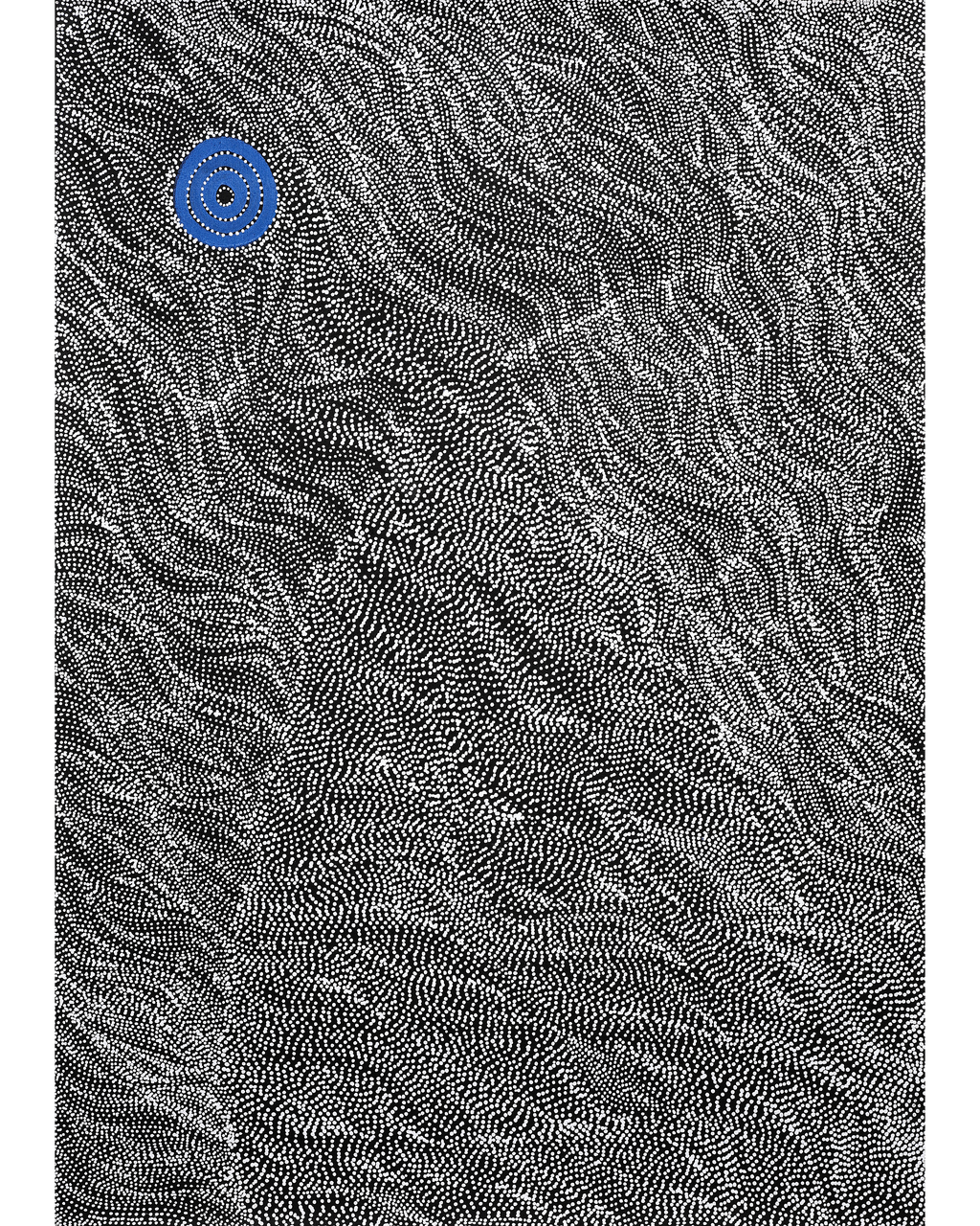 Aboriginal Artwork by Justinna Napaljarri Sims, Yanjirlpirri or Napaljarri-Warnu Jukurrpa (Star or Seven Sisters Dreaming), 107x76cm