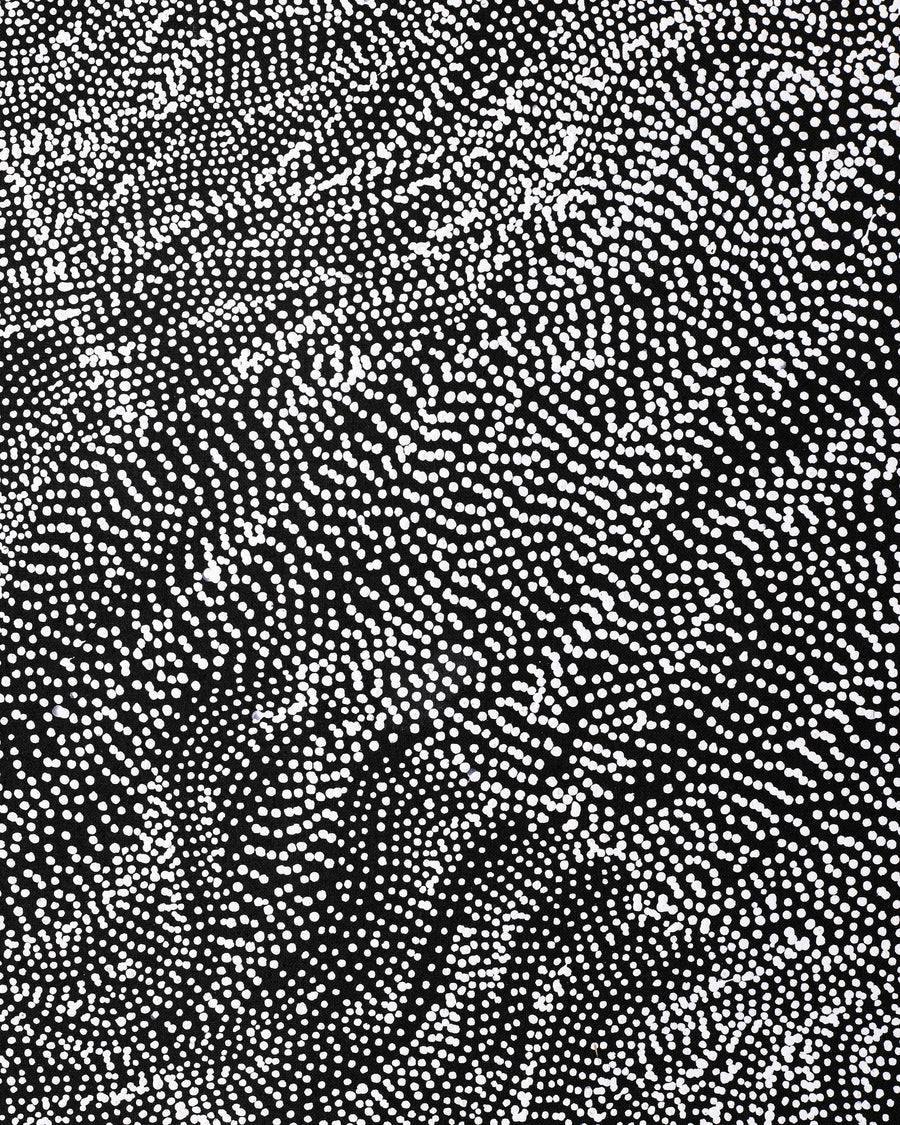 Aboriginal Artwork by Justinna Napaljarri Sims, Yanjirlpirri or Napaljarri-Warnu Jukurrpa (Star or Seven Sisters Dreaming), 107x76cm