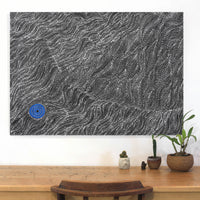 Aboriginal Artwork by Justinna Napaljarri Sims, Yanjirlpirri or Napaljarri-Warnu Jukurrpa (Star or Seven Sisters Dreaming), 107x76cm