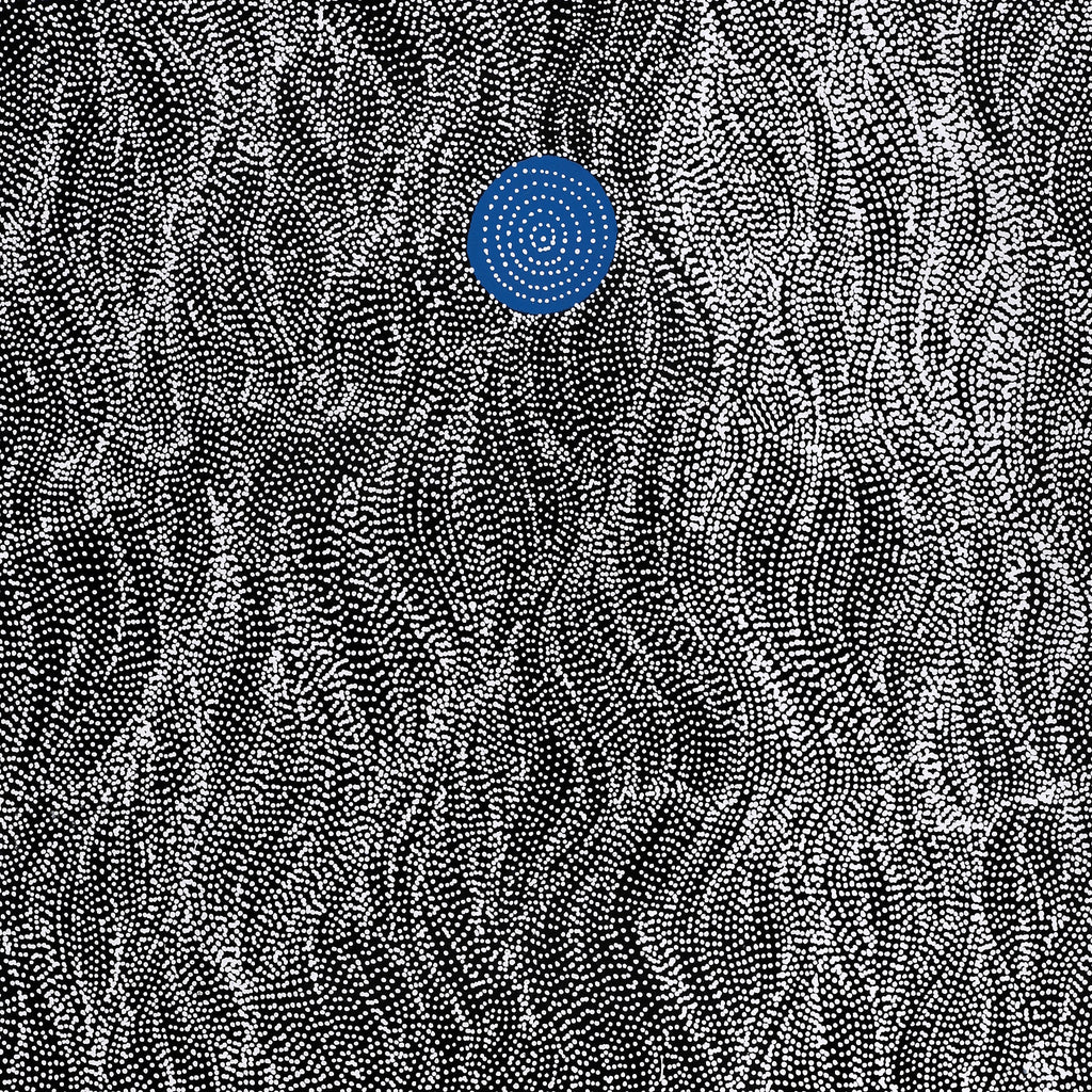 Aboriginal Artwork by Justinna Napaljarri Sims, Yanjirlpirri or Napaljarri-Warnu Jukurrpa (Star or Seven Sisters Dreaming), 122x61cm