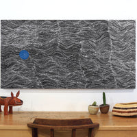 Aboriginal Artwork by Justinna Napaljarri Sims, Yanjirlpirri or Napaljarri-Warnu Jukurrpa (Star or Seven Sisters Dreaming), 122x61cm