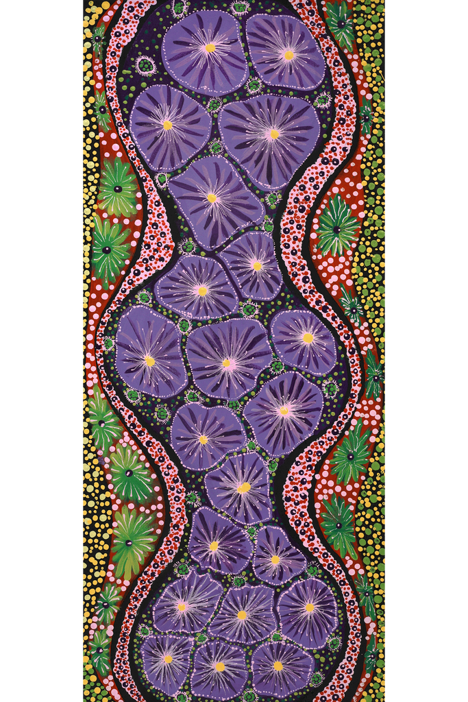 Aboriginal Art by Kanytjupai Baker, Ngayuku Ngura, 107x46cm - ART ARK®