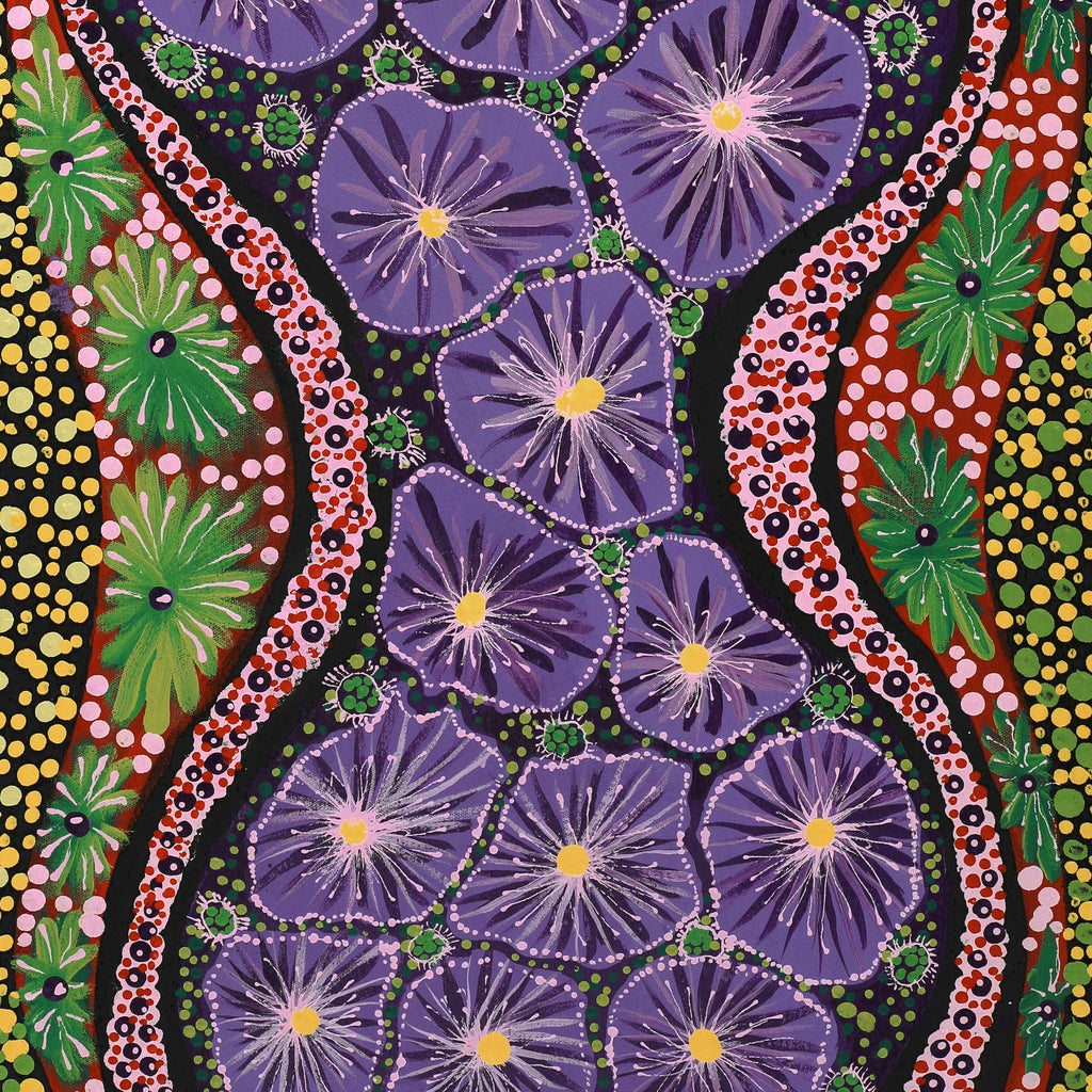 Aboriginal Artwork by Kanytjupai Baker, Ngayuku Ngura, 107x46cm