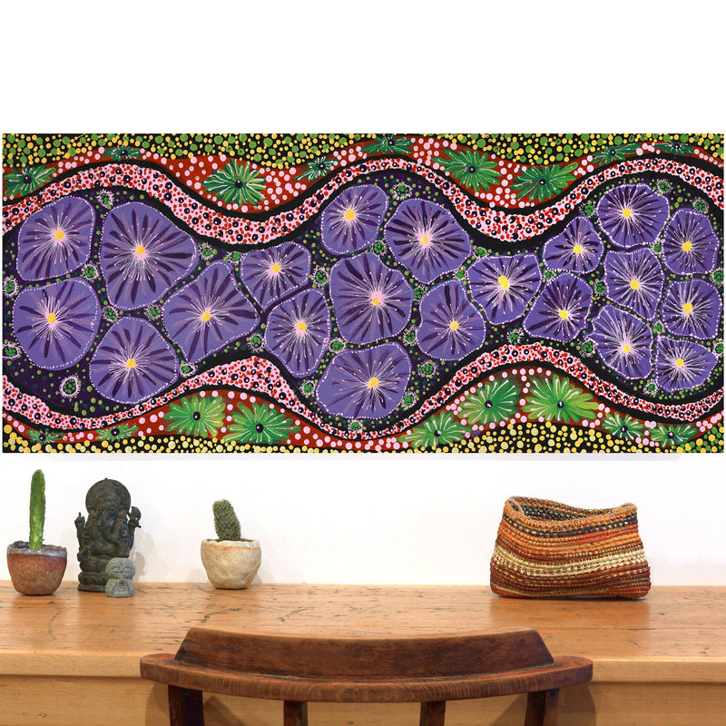 Aboriginal Artwork by Kanytjupai Baker, Ngayuku Ngura, 107x46cm