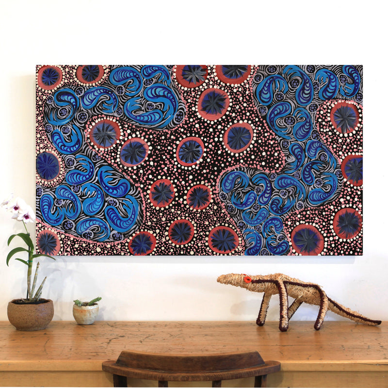 Aboriginal Artwork by Kanytjupai Baker, Walka, 120x70cm