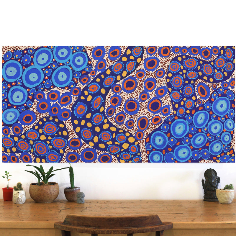 Aboriginal Artwork by Kanytjupai Baker, Ngayuku Ngura, 120x60cm