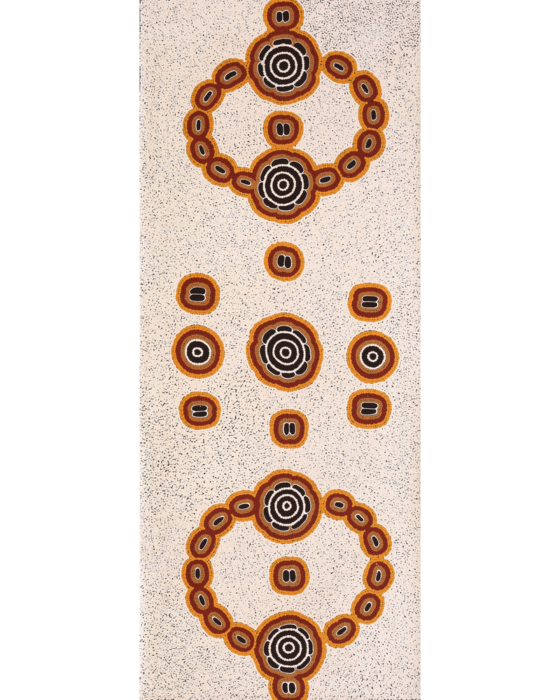 Aboriginal Artwork by Kara Napangardi Ross, Pamapardu Jukurrpa (Flying Ant Dreaming) - Warntungurru, 152x61cm