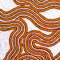 Aboriginal Artwork by Kara Napangardi Ross, Pamapardu Jukurrpa (Flying Ant Dreaming) - Warntungurru, 40x40cm