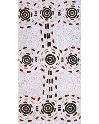 Aboriginal Artwork by Kara Napangardi Ross, Pamapardu Jukurrpa (Flying Ant Dreaming) - Warntungurru, 91x46cm