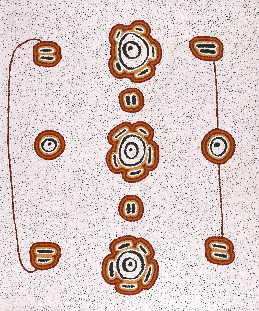 Aboriginal Artwork by Kara Napangardi Ross, Pamapardu Jukurrpa (Flying Ant Dreaming) - Warntungurru, 91x76cm