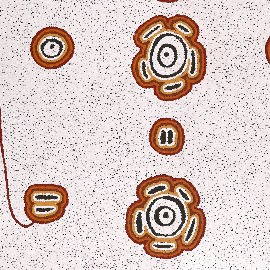 Aboriginal Artwork by Kara Napangardi Ross, Pamapardu Jukurrpa (Flying Ant Dreaming) - Warntungurru, 91x76cm
