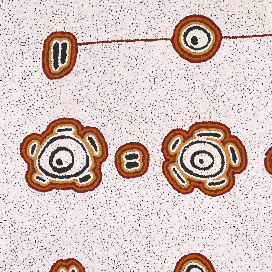 Aboriginal Artwork by Kara Napangardi Ross, Pamapardu Jukurrpa (Flying Ant Dreaming) - Warntungurru, 91x76cm