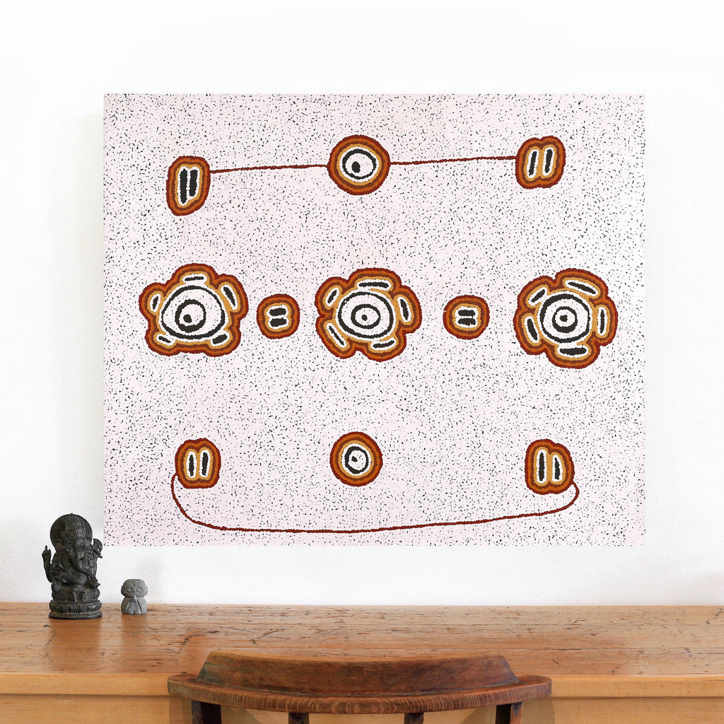 Aboriginal Artwork by Kara Napangardi Ross, Pamapardu Jukurrpa (Flying Ant Dreaming) - Warntungurru, 91x76cm