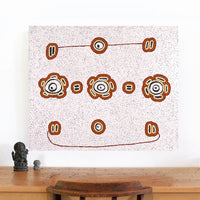 Aboriginal Artwork by Kara Napangardi Ross, Pamapardu Jukurrpa (Flying Ant Dreaming) - Warntungurru, 91x76cm