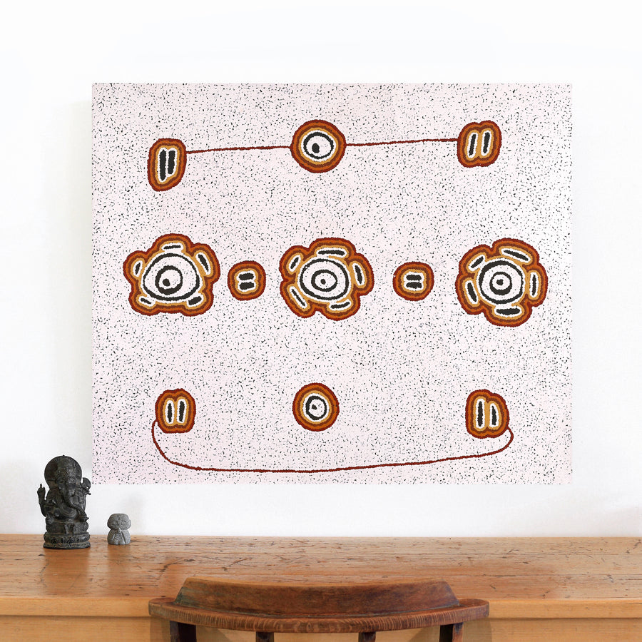 Aboriginal Artwork by Kara Napangardi Ross, Pamapardu Jukurrpa (Flying Ant Dreaming) - Warntungurru, 91x76cm