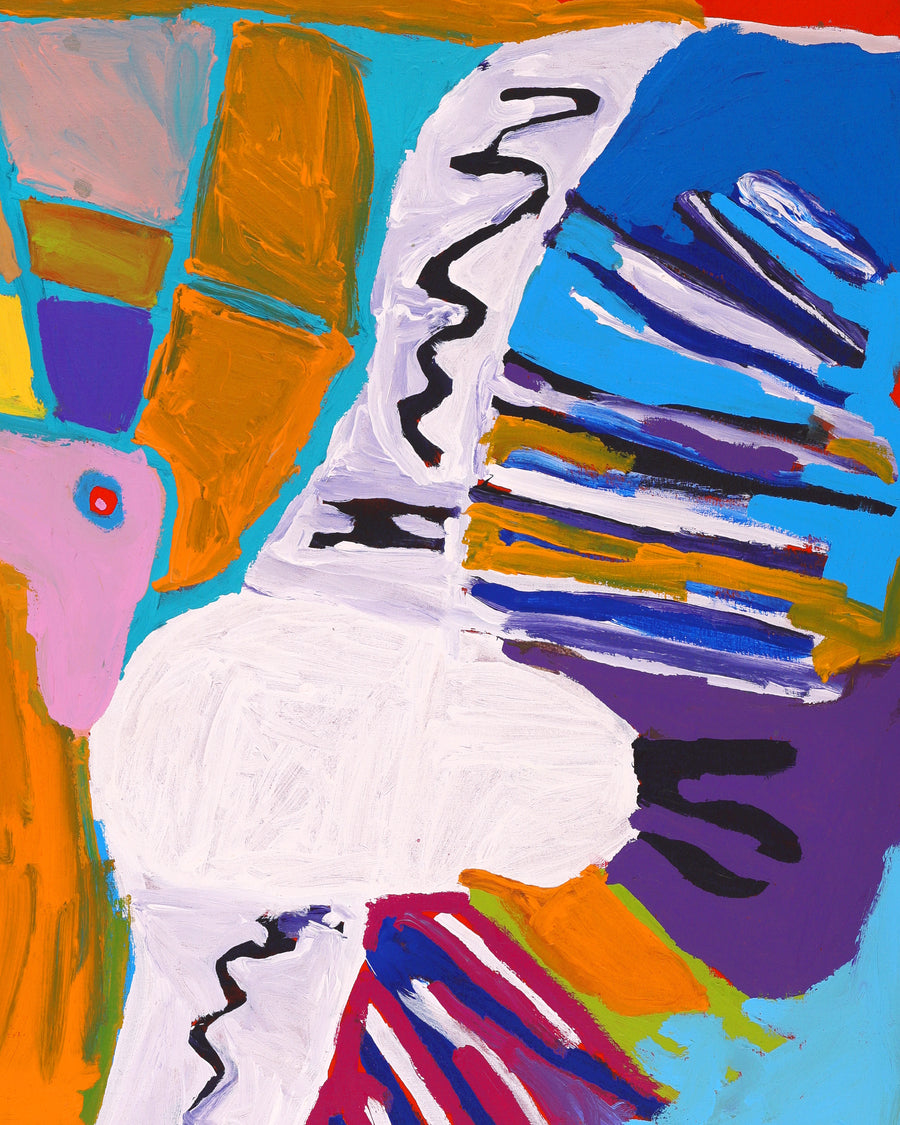 Aboriginal Artwork by Karen Napaljarri Barnes, Bird, 107x76cm