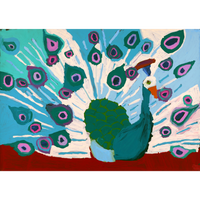 Aboriginal Artwork by Karen Napaljarri Barnes, Peacock, 107x76cm