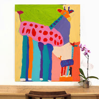 Aboriginal Artwork by Karen Napaljarri Barnes, Giraffes, 107x91cm