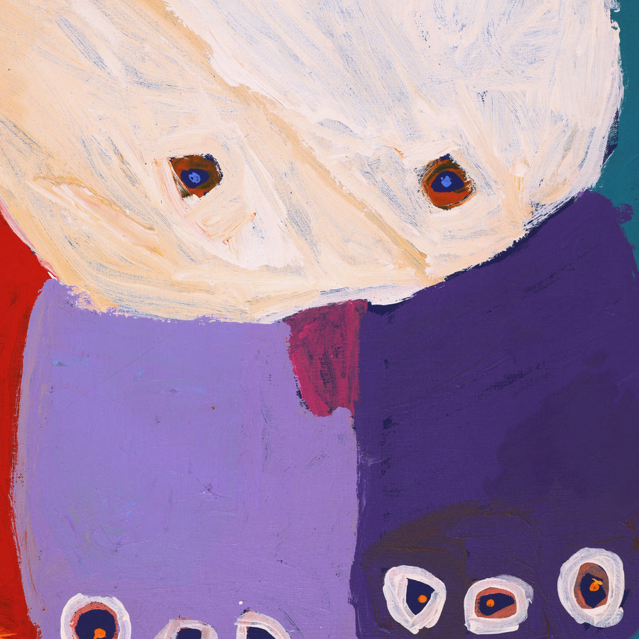 Aboriginal Artwork by Karen Napaljarri Barnes, Ngatijirri Jukurrpa (Budgerigar Dreaming), 122x76cm