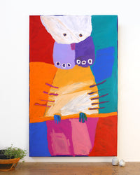 Aboriginal Artwork by Karen Napaljarri Barnes, Ngatijirri Jukurrpa (Budgerigar Dreaming), 122x76cm