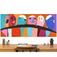 Aboriginal Artwork by Karen Napaljarri Barnes, Ngatijirri Jukurrpa (Budgerigar Dreaming), 152x61cm