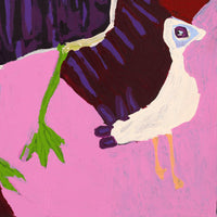 Aboriginal Artwork by Karen Napaljarri Barnes, Birds, 46x46cm