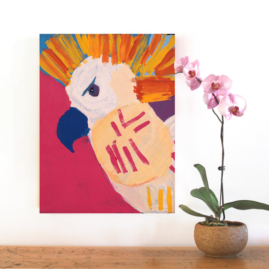 Aboriginal Artwork by Karen Napaljarri Barnes, Bird, 61x46cm