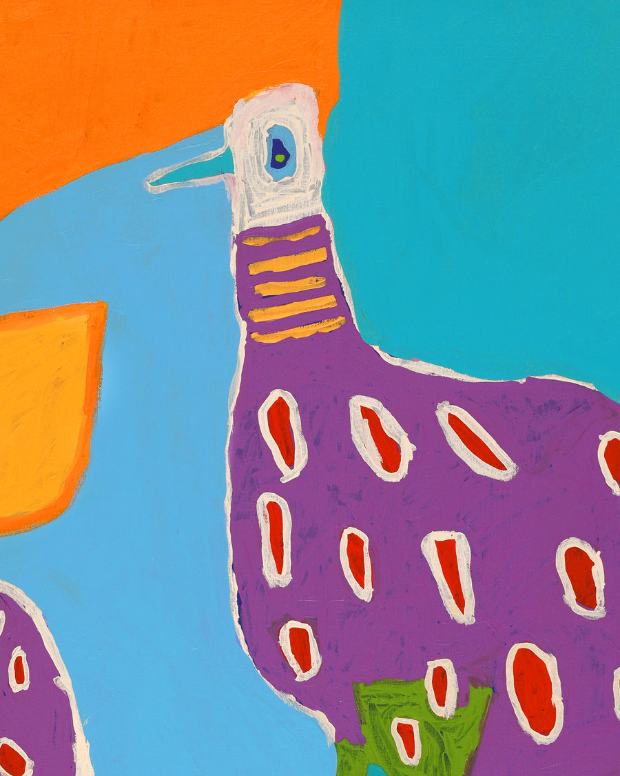Aboriginal Artwork by Karen Napaljarri Barnes, Birds, 76x61cm
