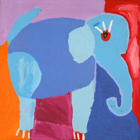 Aboriginal Artwork by Karen Napaljarri Barnes, Elephant, 76x76cm
