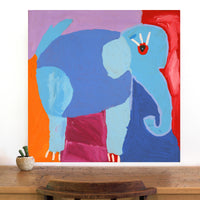 Aboriginal Artwork by Karen Napaljarri Barnes, Elephant, 76x76cm