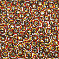 Aboriginal Artwork by Karen Napanangka McCormack, Watiya-warnu Jukurrpa (Seed Dreaming), 30x30cm